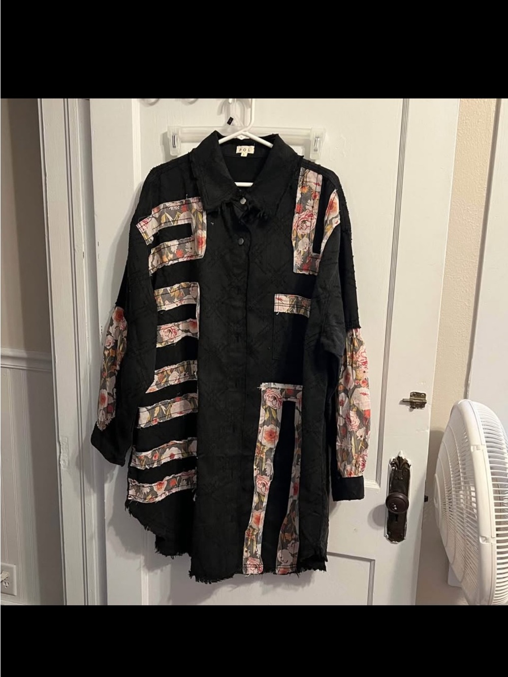 Black Patchwork Boho Jacket